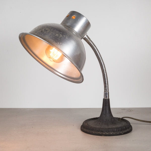 Articulating Gooseneck Table Lamp with Cast Iron Base c.1930