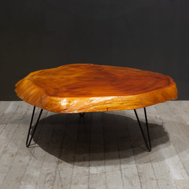 Vintage Live Edge Burl Wood Coffee Table c.1950