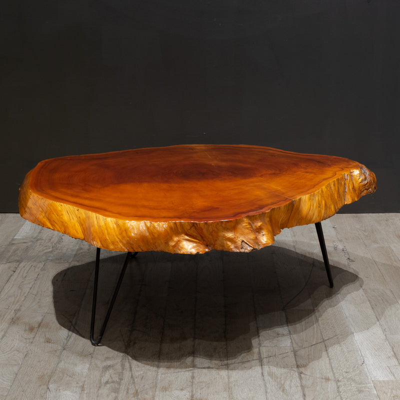 Vintage Live Edge Burl Wood Coffee Table c.1950