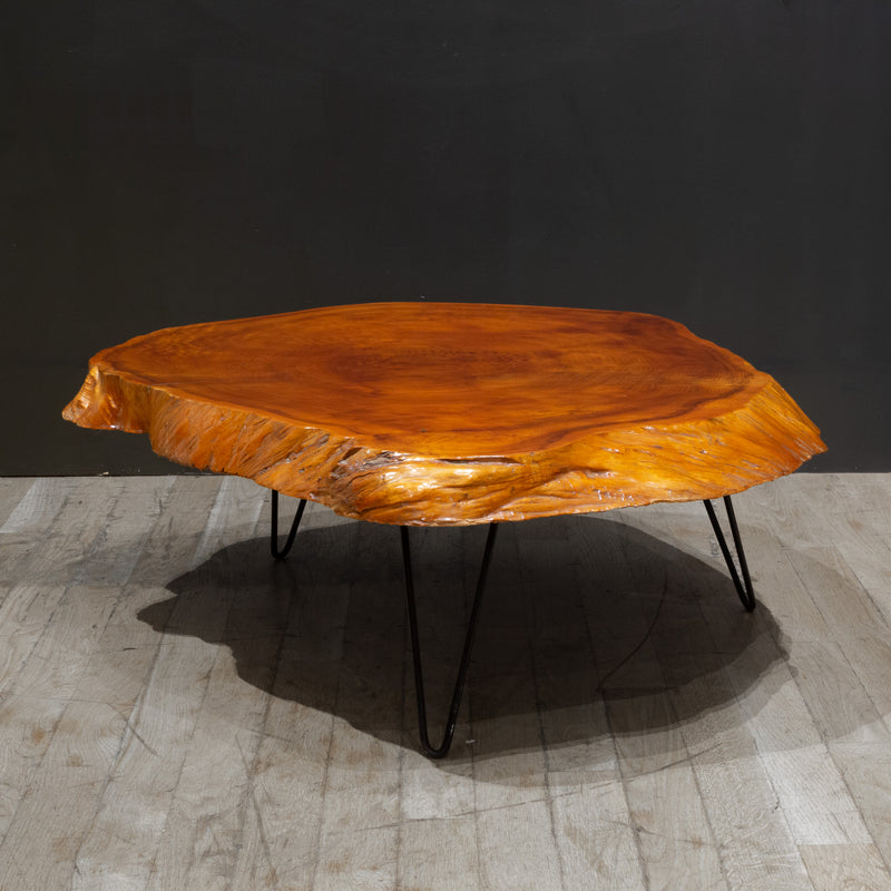 Vintage Live Edge Burl Wood Coffee Table c.1950