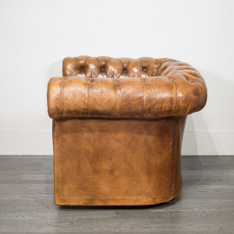 Mid-century Tufted Leather Chesterfield Club Chair c.1950-1970