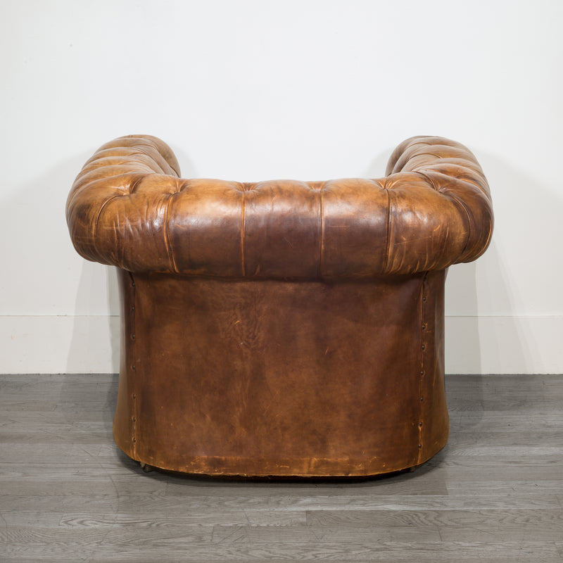 Mid-century Tufted Leather Chesterfield Club Chair c.1950-1970