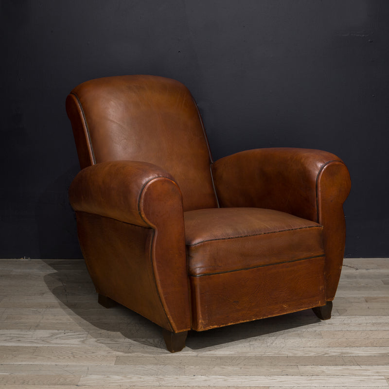 French Rollback Sheep Hide Club Chairs c.1940