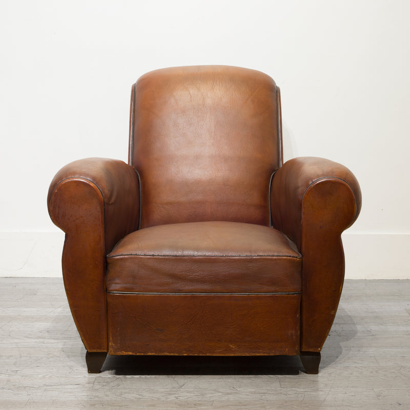 French Rollback Sheep Hide Club Chairs c.1940