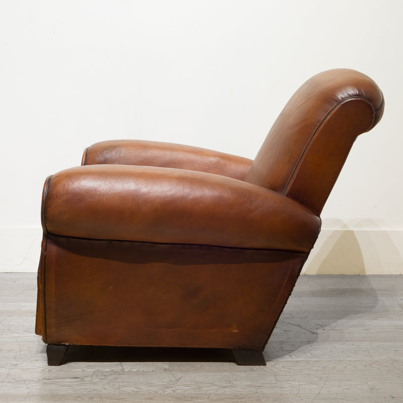 French Rollback Sheep Hide Club Chairs c.1940