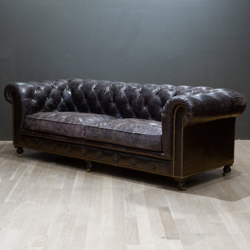 Timothy Oulton Feather Sofa in Old Saddle Black Leather