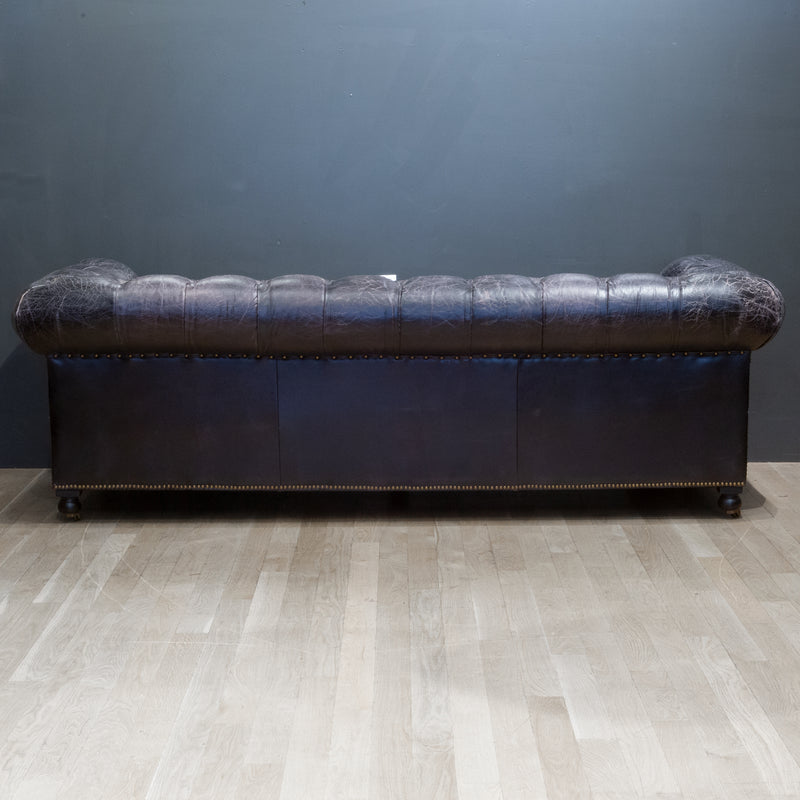 Timothy Oulton Feather Sofa in Old Saddle Black Leather